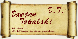 Damjan Topalski vizit kartica